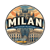 Retro Milan Duomo Straßenbahn-Reiseabzeichen