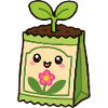 Sac de plante Kawaii avec fleur