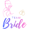 Team Bride Weinglas und Ringe