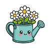 Flowery Watering Can Cartoon