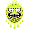 Funny scary monster with heart eyes