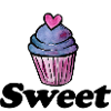 Cœur de cupcake aquarelle pastel