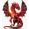 Feuerroter Drachen-Aquarell