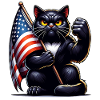 Schwarze Katze Grumpy Black Cat
