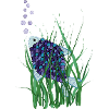 Abstract Fish in Underwater Seagrass Design