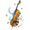 Violin in Luminous Spirals