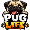 Pug Life Cartoon Emblem
