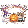 Happy Halloween with Cats & Pumpkin