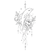 Dauphin floral et étoiles