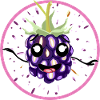 Kawaii Blackberry in Pink Circle