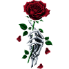 Red Rose Skeleton Hand Gothic Rose