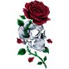 Skull skull rose red gothic