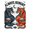 Immer Hungrig Katzenduo mit Burger