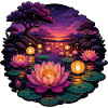 Lotus lights in the evening