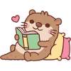 Cute Otter Chilling With Book