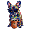 Cool French Bulldog with Coffee