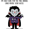 Free Drinks Vampire - Funny Halloween T-Shirt
