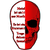 Halbskull Metal-Statement Rot Schwarz