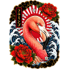 Flamingo im japanischen Irezumi Stil