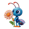 Bee in Embroidery Look Flower Gift
