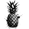 Black Pineapple Abstract Ink