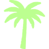 Neon palm tree silhouette on black
