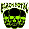 Neon Skull Trio Black Metal