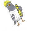Schräger Vogel – Taube mit Wasserwaage