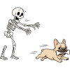 Halloween, French Bulldog, Skeleton