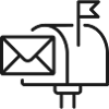 Briefkasten mit Buchstabenzeilen-Symbol-Design