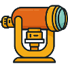 Orange Teleskop Cartoon