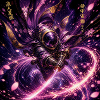 Kosmischer Samurai im Sternenwirbel