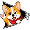 Corgi Hund Reißverschluss