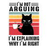 In Need Arguing Retro Cat