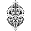Black and White Geometric Lion