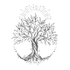 Ancestral Tree in Black Ink