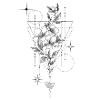 Fleurs blanches sur fond noir