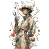 Steampunk-Blumenastronaut