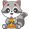 Waschbär-Pizza-Kumpel