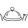 Silhouette cloche et couverts