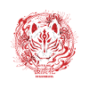 Kitsune Rot Maskenkunst Higanbana