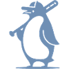 Pinguin Baseballspieler Silhouette