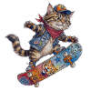Cool Skater Cat Skateboard Design