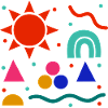 Lebendige Geometrie Sonnenfarben Muster