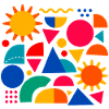 Geometric colour explosion: sunny shapes
