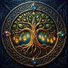 Arbre mystique aux bijoux et nœuds
