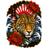 Leopard im japanischen Irezumi Tattoo Stil