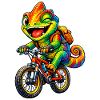 Caméléon à vélo