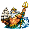Neptune with sailing ship