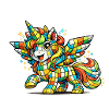Regenbogen Mosaik-Einhorn